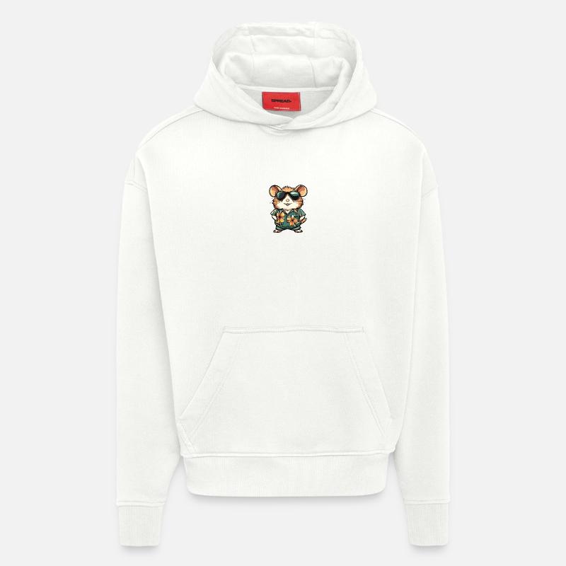 Hamster Cool Été - Sweat à capuche bio épais oversize fabriqué en UE - OFF WHITE