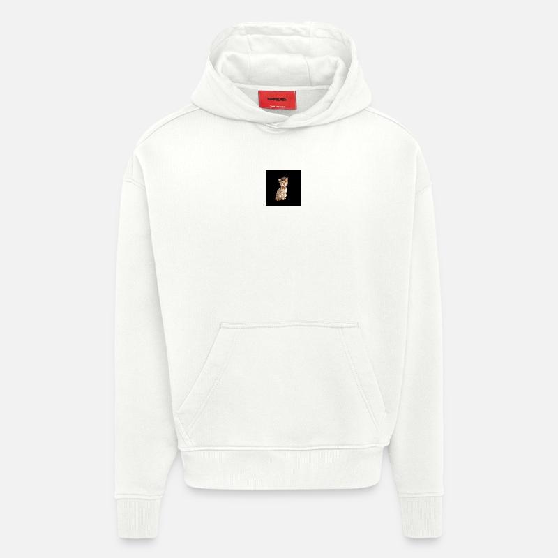 Kätzchen mit Fedora-Fliege - Hoodie- made by SPREAD  - OFF WHITE