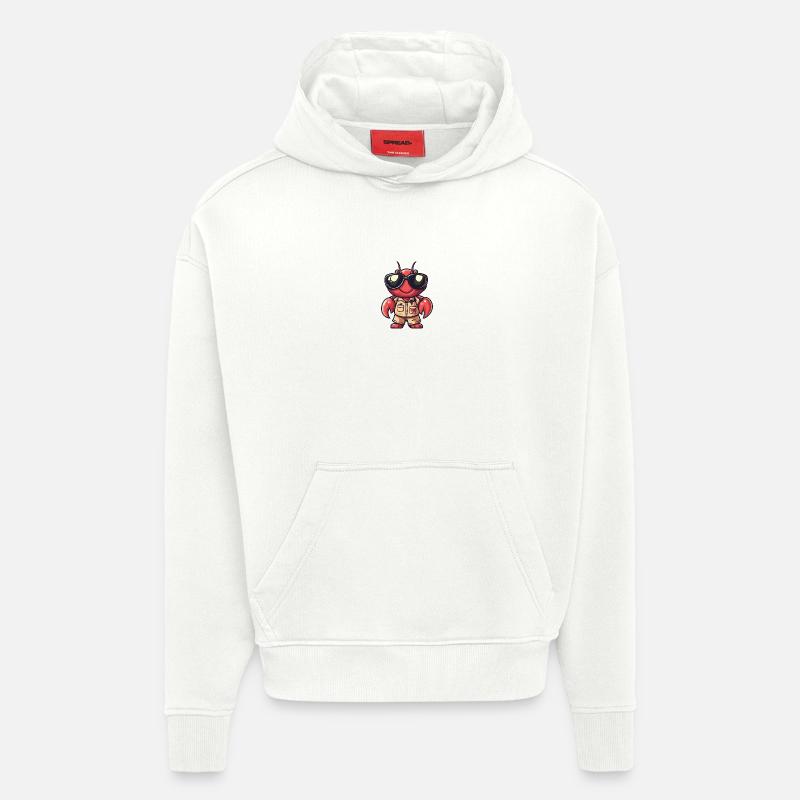 Homard Écrevisses Cool Summer - Sweat à capuche bio épais oversize fabriqué en UE - OFF WHITE