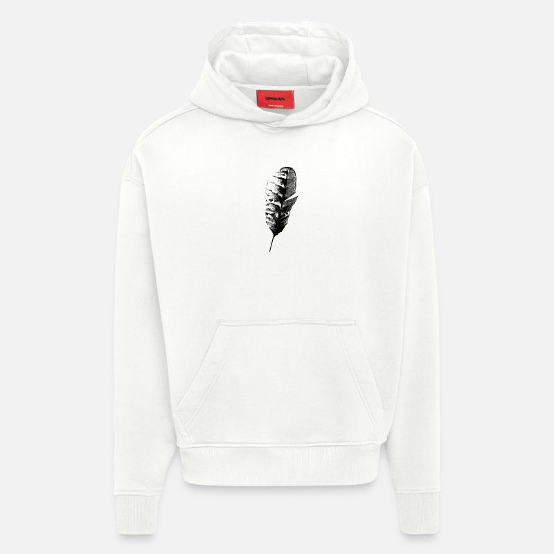 Plume d’écriture - Sweat à capuche bio épais oversize fabriqué en UE - OFF WHITE