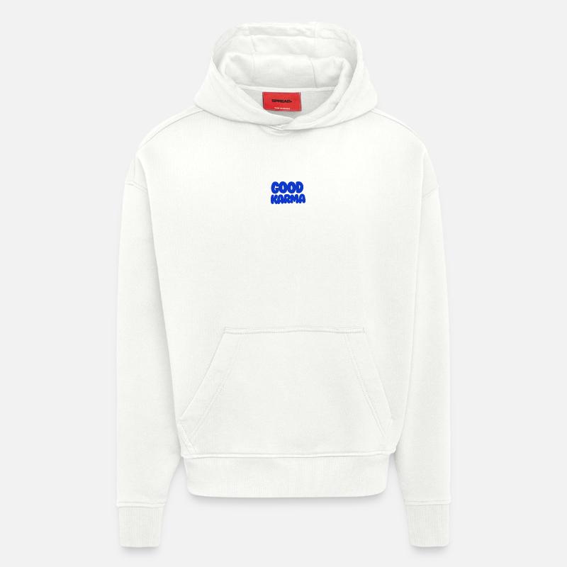 Bon Karma Bleu - Sweat à capuche bio épais oversize fabriqué en UE - OFF WHITE