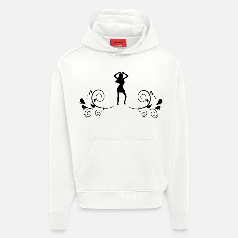 Danseuse aux fleurs - Sweat à capuche bio épais oversize fabriqué en UE - OFF WHITE