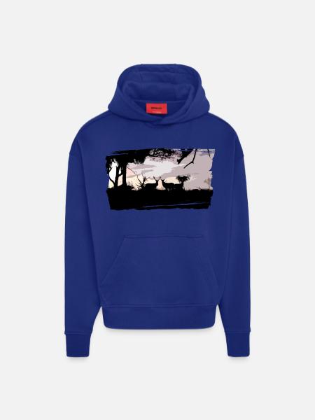 Maßgeschneiderte Hirsch- & Brech-Shirt - Hoodie- made by SPREAD  - OFF WHITE