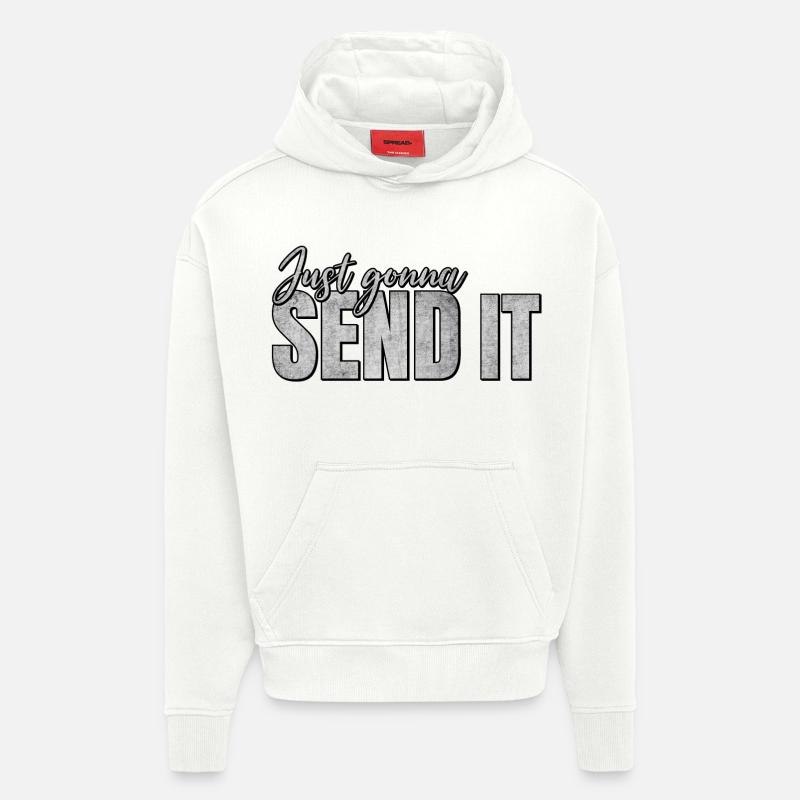 Je vais juste l’envoyer - Sweat à capuche bio épais oversize fabriqué en UE - OFF WHITE