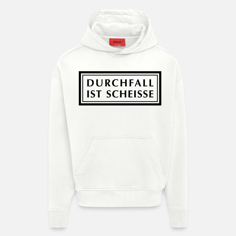 La diarrhée est la merde - Sweat à capuche bio épais oversize fabriqué en UE - OFF WHITE