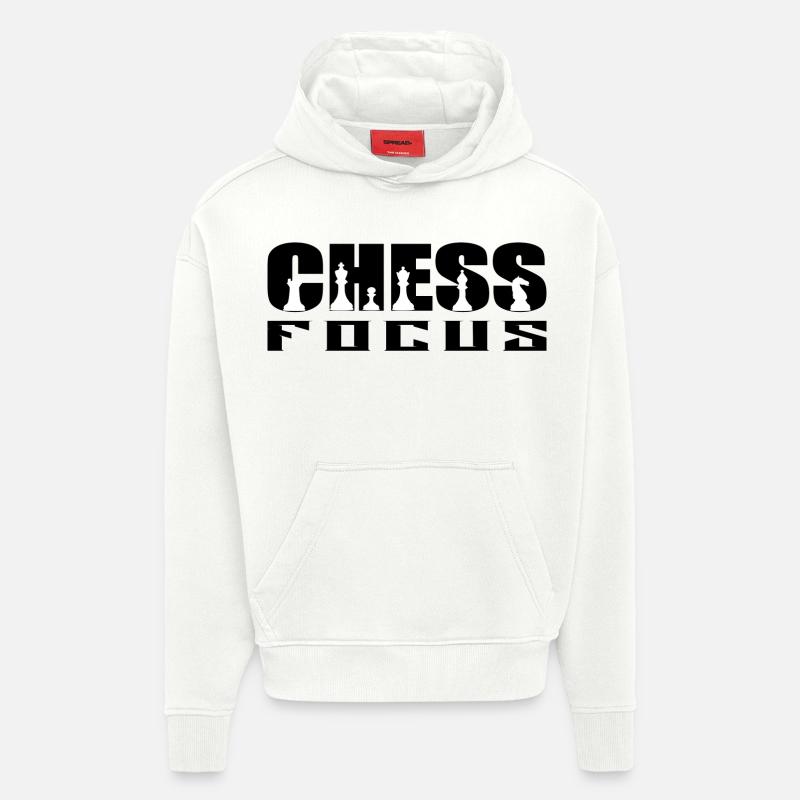 Chess Focus - Sweat à capuche bio épais oversize fabriqué en UE - OFF WHITE