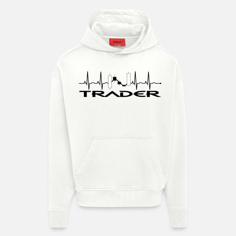 Trader - Sweat à capuche bio épais oversize fabriqué en UE - OFF WHITE