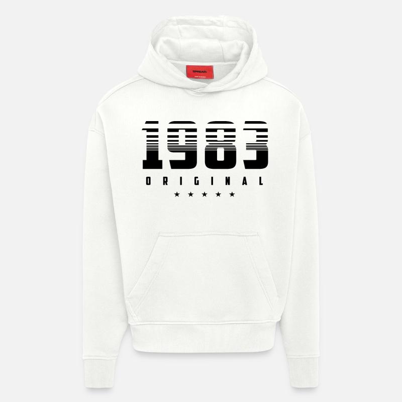 Né en 1983 l’original - Sweat à capuche bio épais oversize fabriqué en UE - OFF WHITE