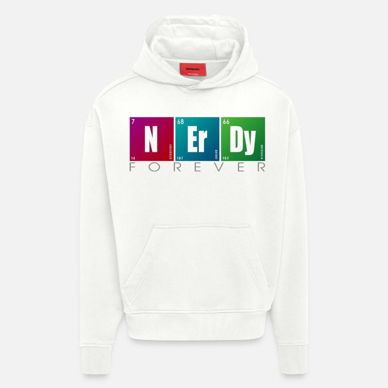 NERDY forever - NERDY Elements - Sweat à capuche bio épais oversize fabriqué en UE - OFF WHITE