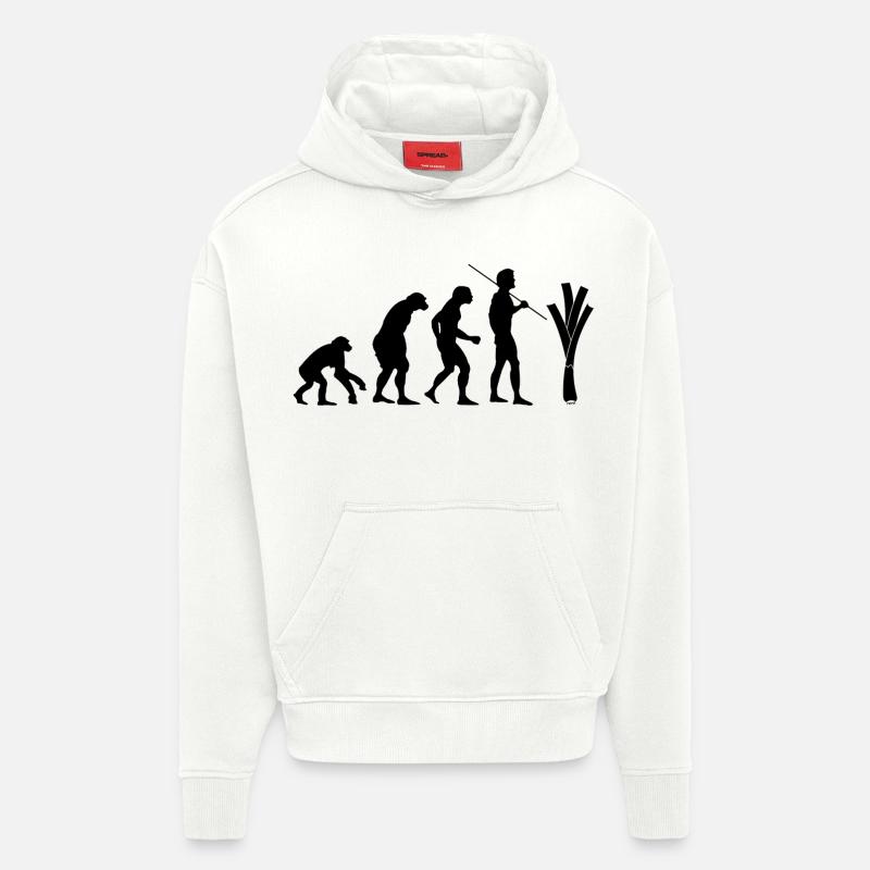 évolution du poireau - Sweat à capuche bio épais oversize fabriqué en UE - OFF WHITE
