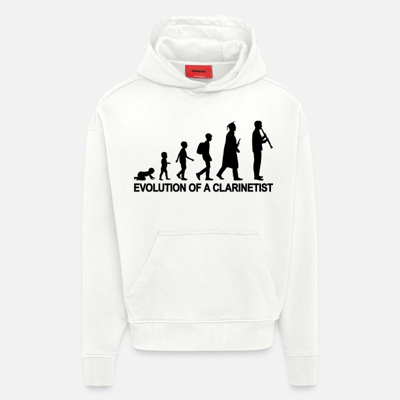 L’évolution d’un clarinettiste - Sweat à capuche bio épais oversize fabriqué en UE - OFF WHITE