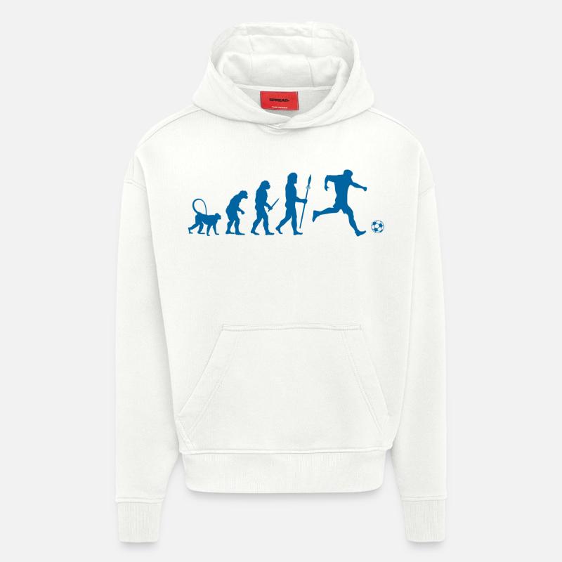 Évolution d’un joueur de football - Sweat à capuche bio épais oversize fabriqué en UE - OFF WHITE