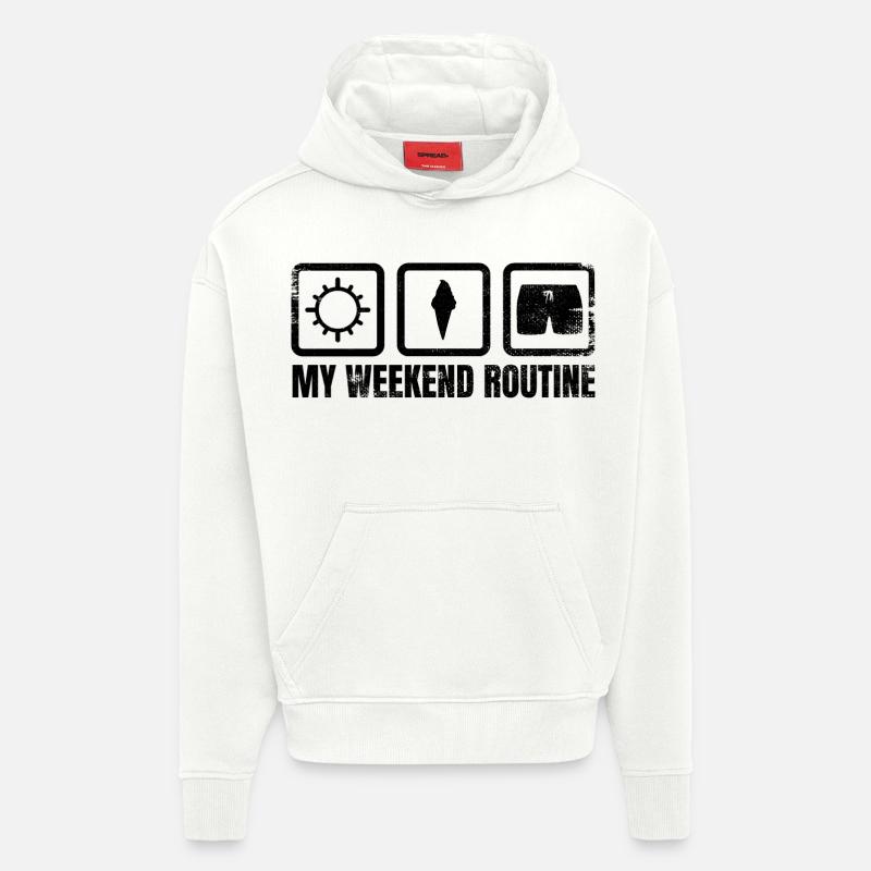 Week-end de crème glacée - Sweat à capuche bio épais oversize fabriqué en UE - OFF WHITE