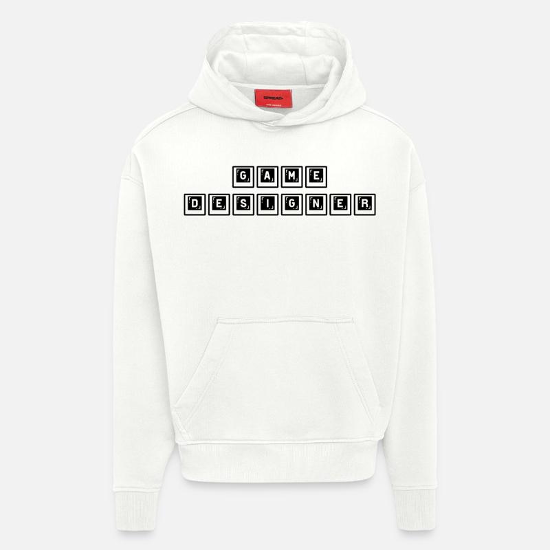 Conception de jeux - Sweat à capuche bio épais oversize fabriqué en UE - OFF WHITE