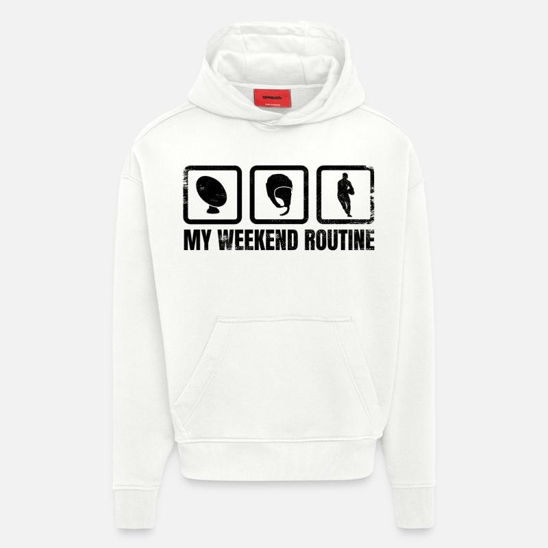 Rugbyspieler Wochenendplan - Hoodie- made by SPREAD  - OFF WHITE