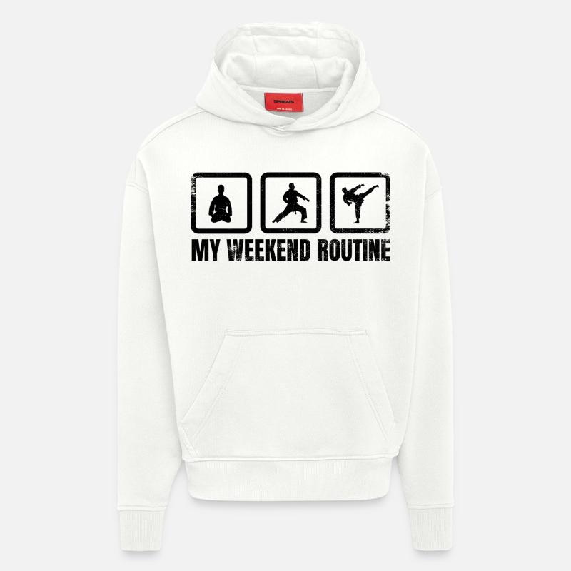 Ma routine du week-end - Sweat à capuche bio épais oversize fabriqué en UE - OFF WHITE