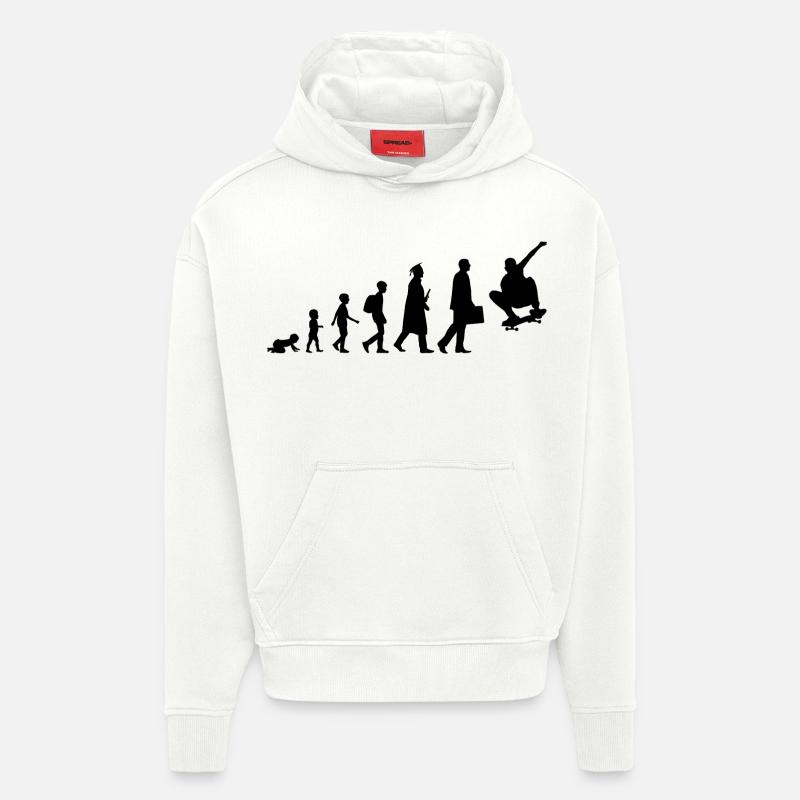 Évolution du skateur - Sweat à capuche bio épais oversize fabriqué en UE - OFF WHITE