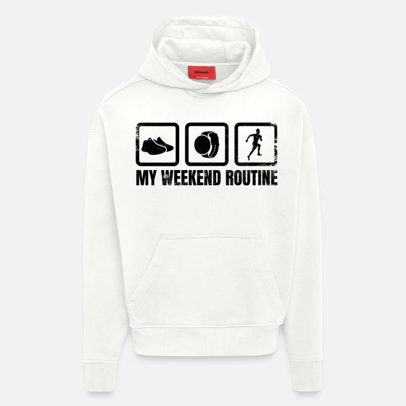 Ma routine du week-end - Sweat à capuche bio épais oversize fabriqué en UE - OFF WHITE