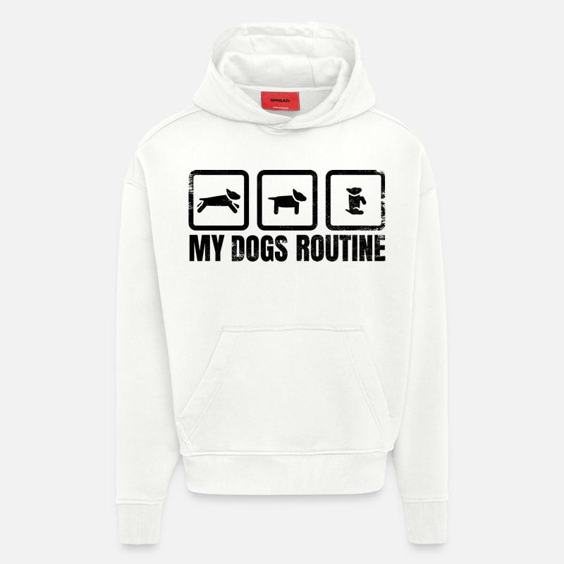 Hunde Routine - Hoodie- made by SPREAD  - OFF WHITE