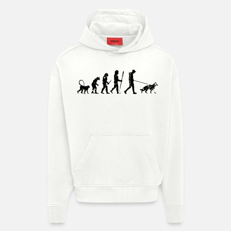 Deutscher Schäferhund Evolution - Hoodie- made by SPREAD  - OFF WHITE