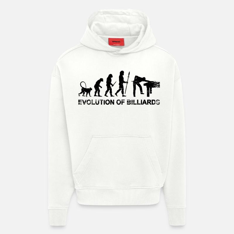 Billiards Evolution - Hoodie- made by SPREAD  - OFF WHITE