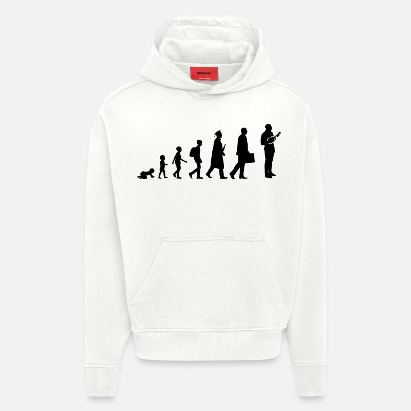 Entwicklung eines Ukulele Spielers - Hoodie- made by SPREAD  - OFF WHITE