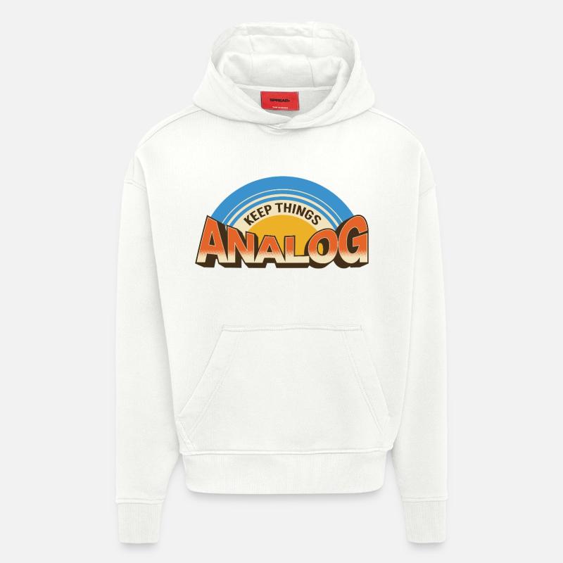Keep Things Analog – Retro Tech-Statement - Hoodie- made by SPREAD  - OFF WHITE
