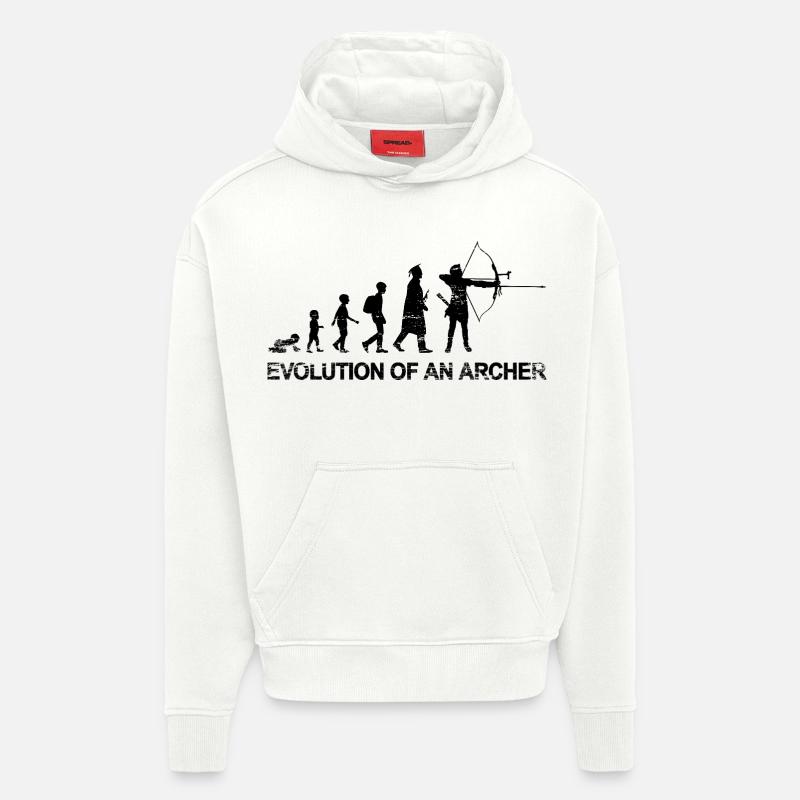 Évolution d’un archer - Sweat à capuche bio épais oversize fabriqué en UE - OFF WHITE