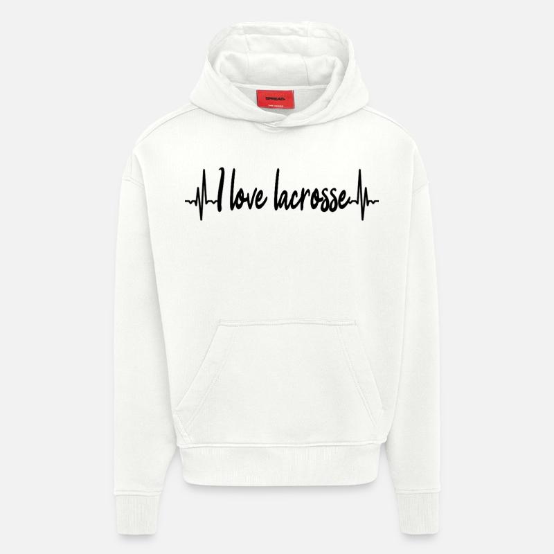 ECG de joueur de crosse - Sweat à capuche bio épais oversize fabriqué en UE - OFF WHITE