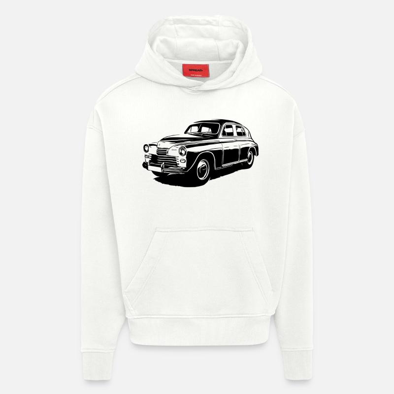 Pobeda Elegance - Sweat à capuche bio épais oversize fabriqué en UE - OFF WHITE