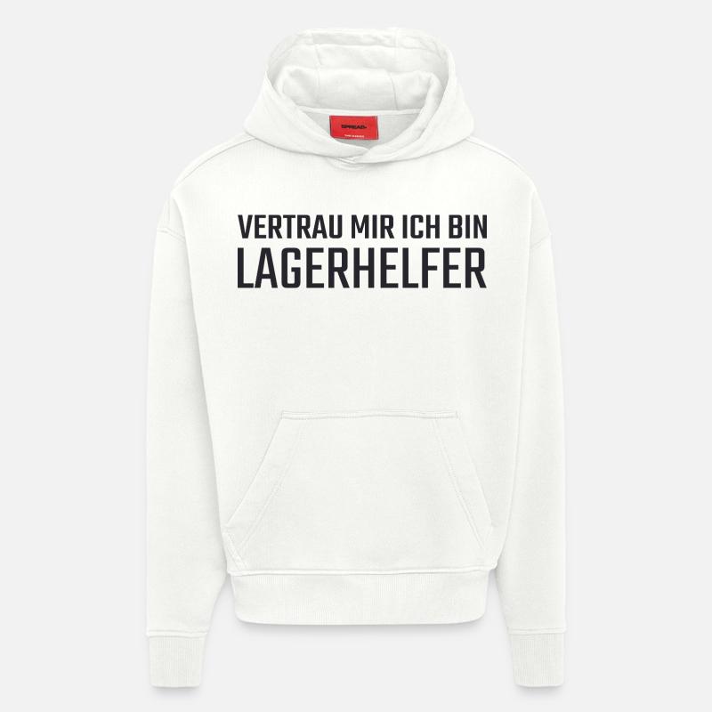 Camp Helper Faites-moi confiance - Sweat à capuche bio épais oversize fabriqué en UE - OFF WHITE