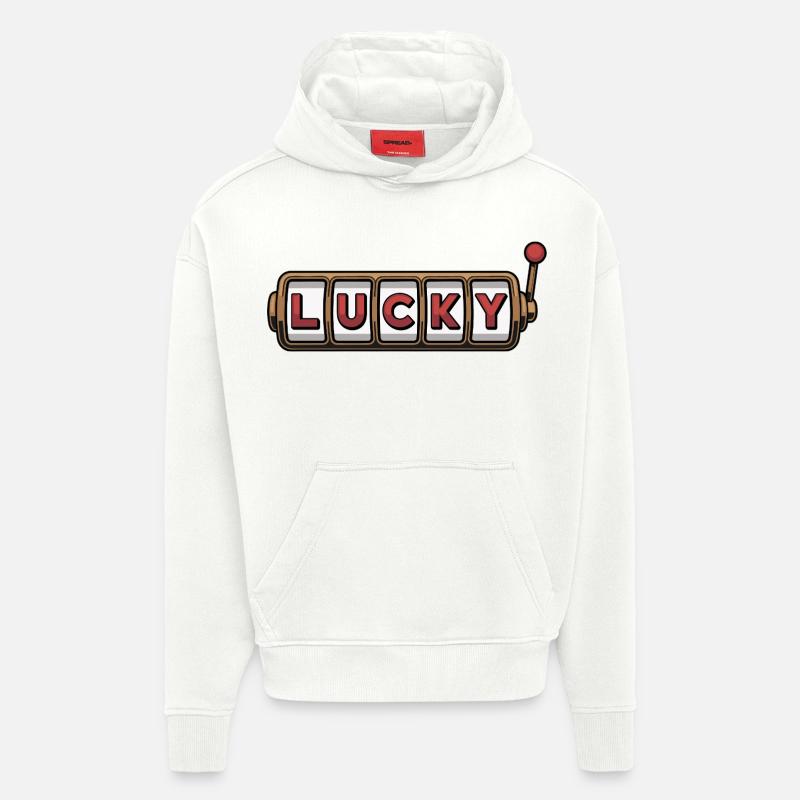 Conception de machine à sous chanceuse - Sweat à capuche bio épais oversize fabriqué en UE - OFF WHITE