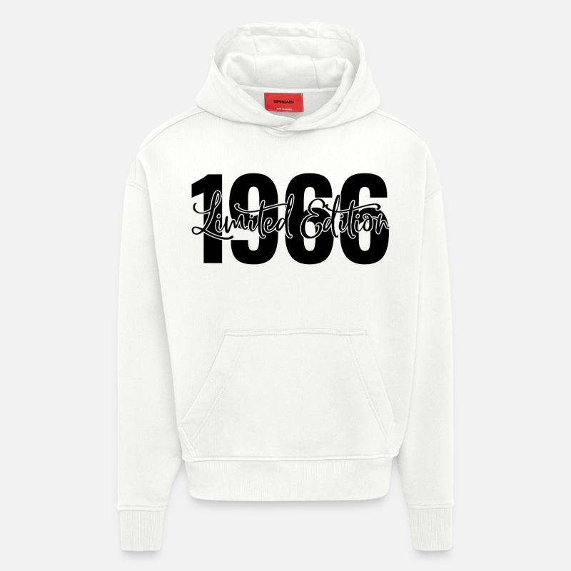 Edition limitée 1966 - Sweat à capuche bio épais oversize fabriqué en UE - OFF WHITE