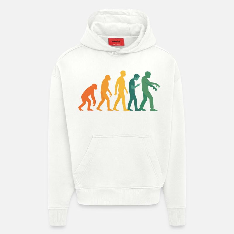 Evolution Silhouette Dégradé - Sweat à capuche bio épais oversize fabriqué en UE - OFF WHITE