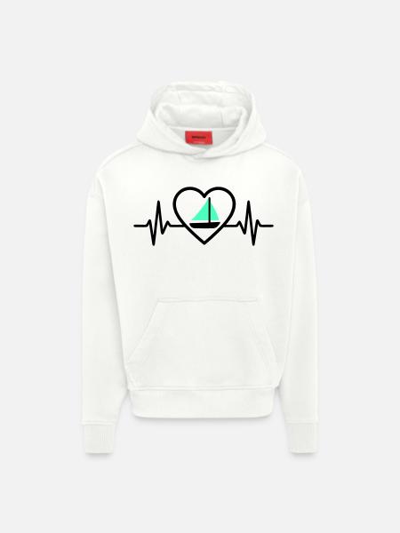 Heart Sailing – Passion Boat - Hoodie- made by SPREAD  - OFF WHITE