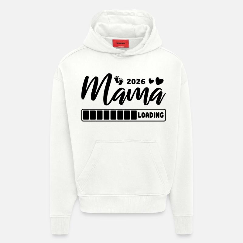 Mama 2026 loading - Schwangerschaft - Geschenk - Hoodie- made by SPREAD  - OFF WHITE