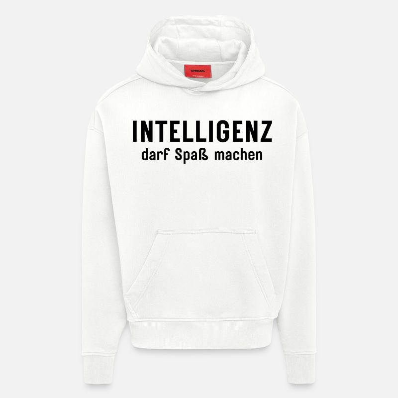 Intelligenz darf Spaß machen Statement Design - Hoodie- made by SPREAD  - OFF WHITE
