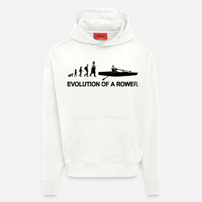 Évolution des rameurs - Sweat à capuche bio épais oversize fabriqué en UE - OFF WHITE