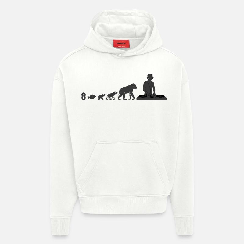 Évolution vers le DJ - Sweat à capuche bio épais oversize fabriqué en UE - OFF WHITE