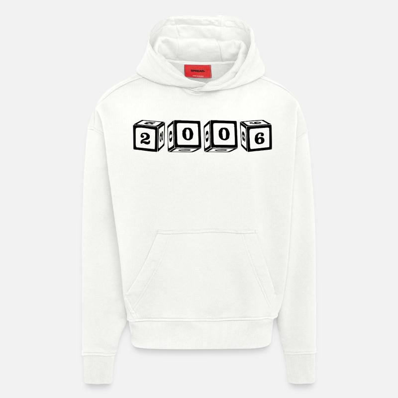 Cube 2006 - Sweat à capuche bio épais oversize fabriqué en UE - OFF WHITE