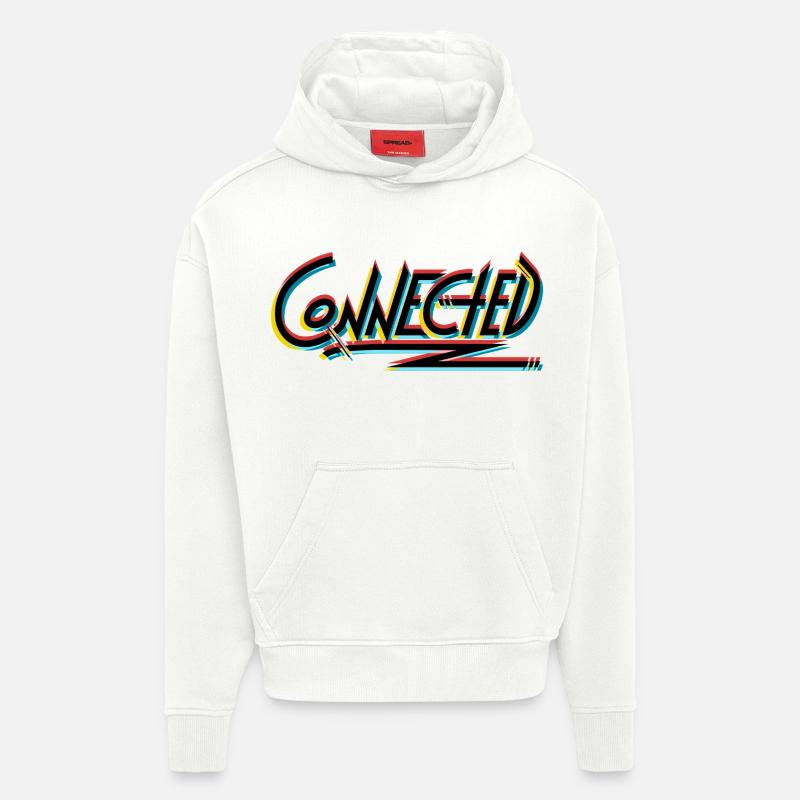 Connected_black_prism - Sweat à capuche bio épais oversize fabriqué en UE - OFF WHITE