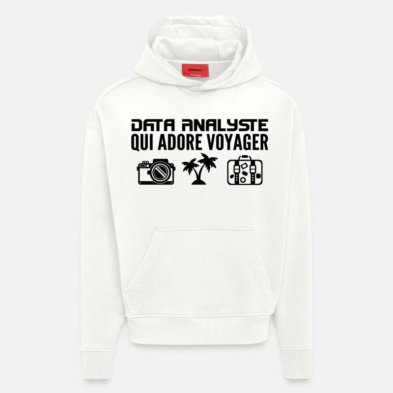 Reisende & Datenanalysten: Leidenschaft & Entdeckung - Hoodie- made by SPREAD  - OFF WHITE