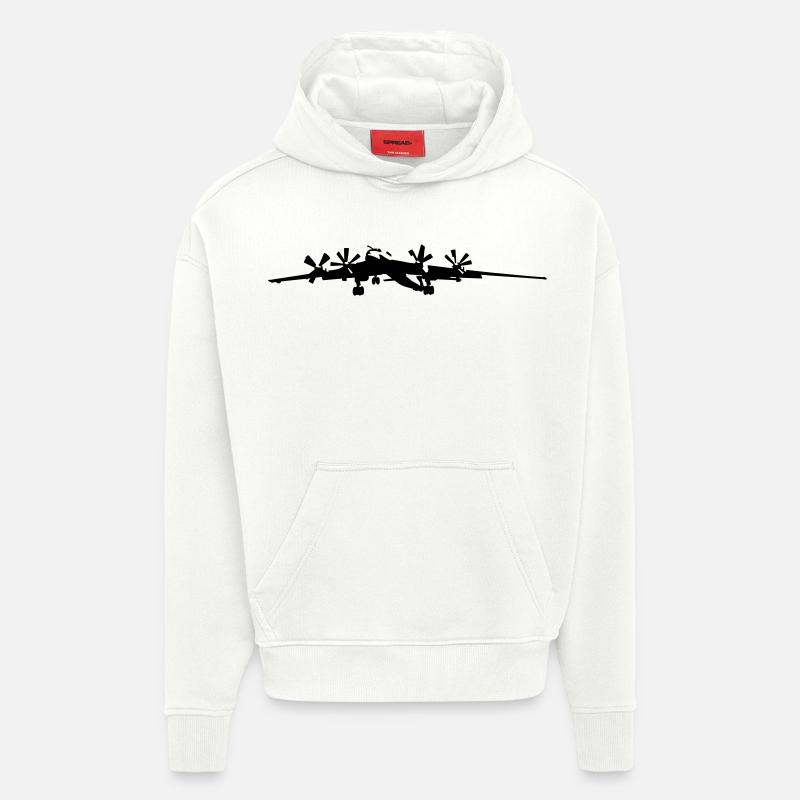 tu_95 - Sweat à capuche bio épais oversize fabriqué en UE - OFF WHITE
