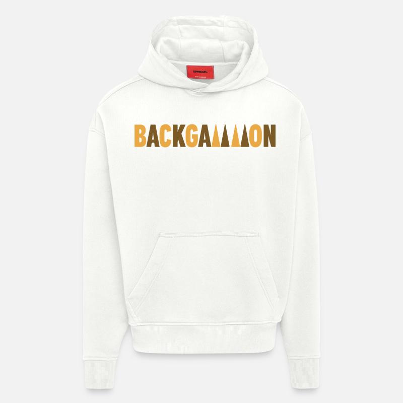 backgammon - Sweat à capuche bio épais oversize fabriqué en UE - OFF WHITE