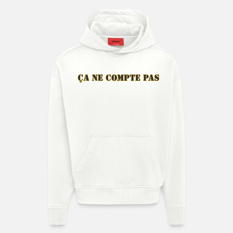 ÇA NE COMPTE PAS - Sweat à capuche bio épais oversize fabriqué en UE - OFF WHITE