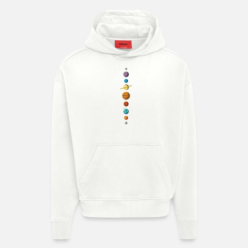 Système solaire - Sweat à capuche bio épais oversize fabriqué en UE - OFF WHITE