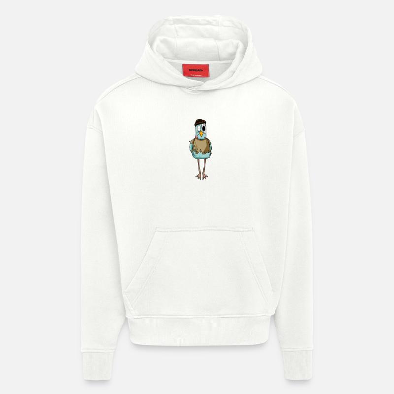 Mouette zombie - Sweat à capuche bio épais oversize fabriqué en UE - OFF WHITE