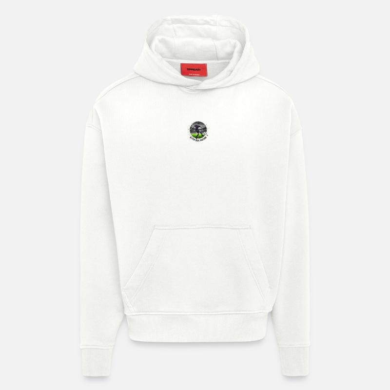 Machine à buts à glitch - Sweat à capuche bio épais oversize fabriqué en UE - OFF WHITE