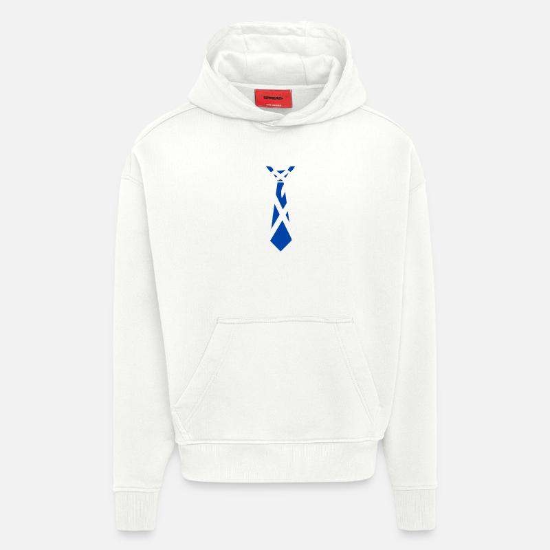 Cravate écossaise – Conception du drapeau - Sweat à capuche bio épais oversize fabriqué en UE - OFF WHITE