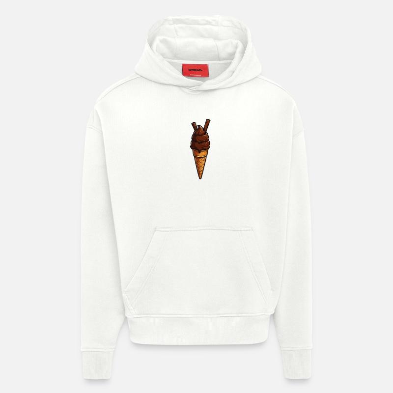 Schokoladen-Eis Cone Muster - Hoodie- made by SPREAD  - OFF WHITE